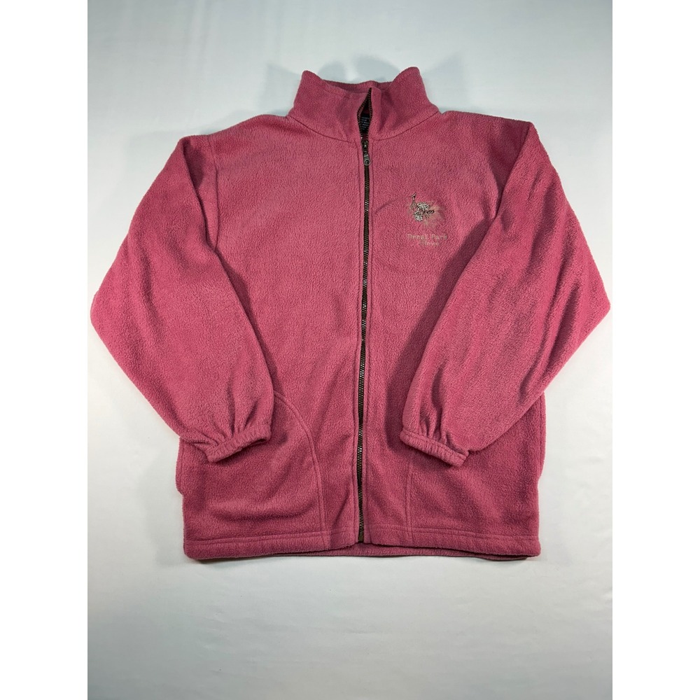 Tipsy Denali Park Alaska Fleece Jacket Womens Medium Pink Full Zip Pinecone